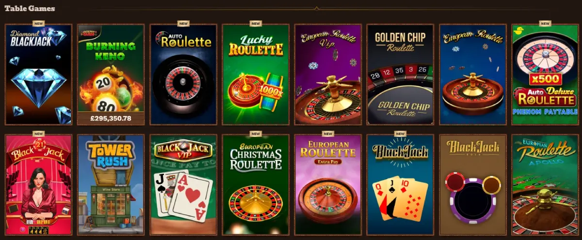 fatpirate casino table games